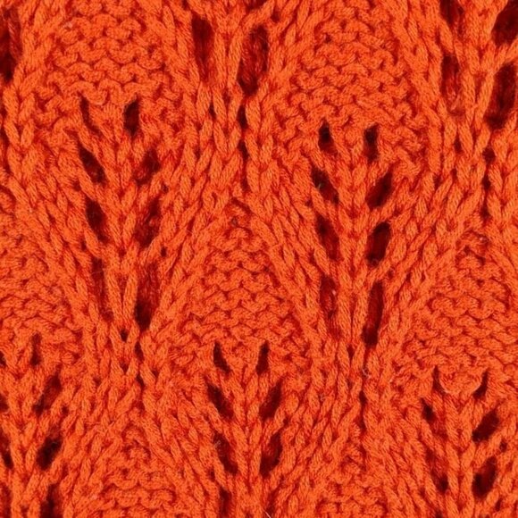Cato Women's Orange Short Sleeved Semi Turtleneck Crochet Ribbed Sweater Size XL - Picture 5 of 8